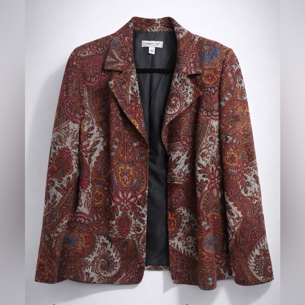 Coldwater Creek Rust Paisley Blazer Vintage Jacket - Picture 5 of 5